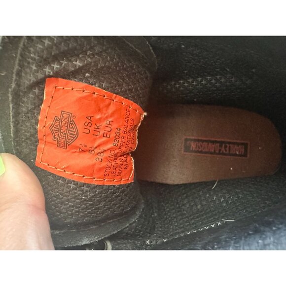 HARLEY DAVIDSON Women's Black Leather Motorcycle Riding Work Boots Size 7.5 - Picture 8 of 11